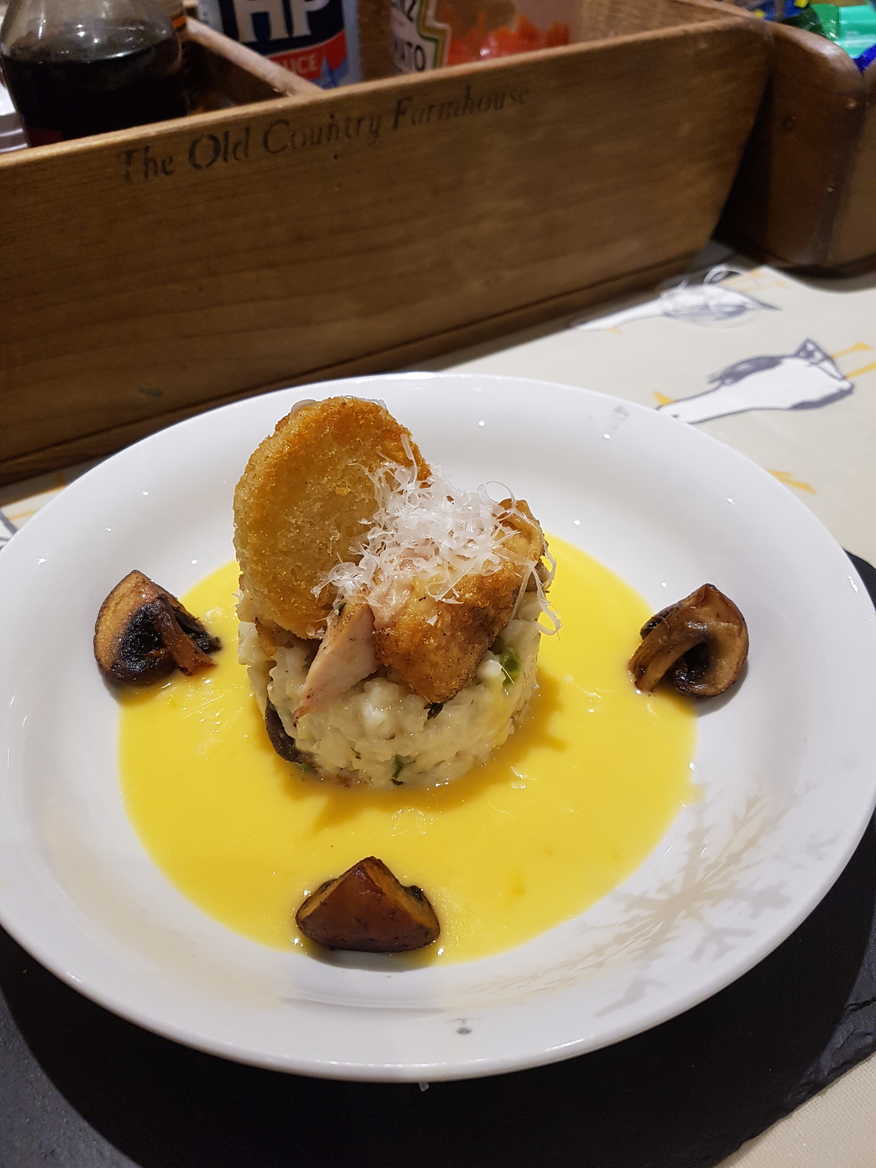 Chicken & Mushroom Risotto with Parmesan Custard