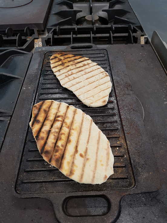 Flatbreads on the griddle