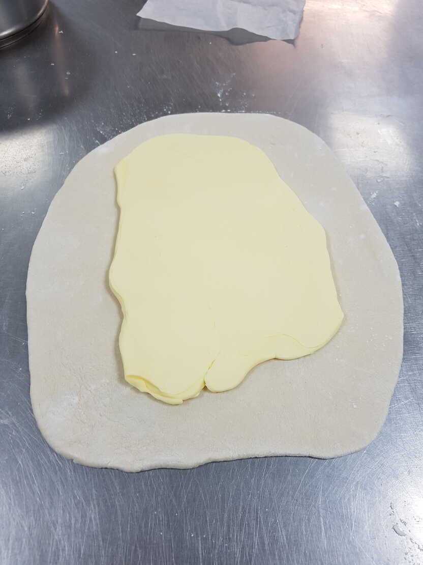 The Butter ready to fold into pastry.