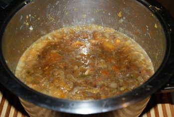 Butternut squash soup, simmering