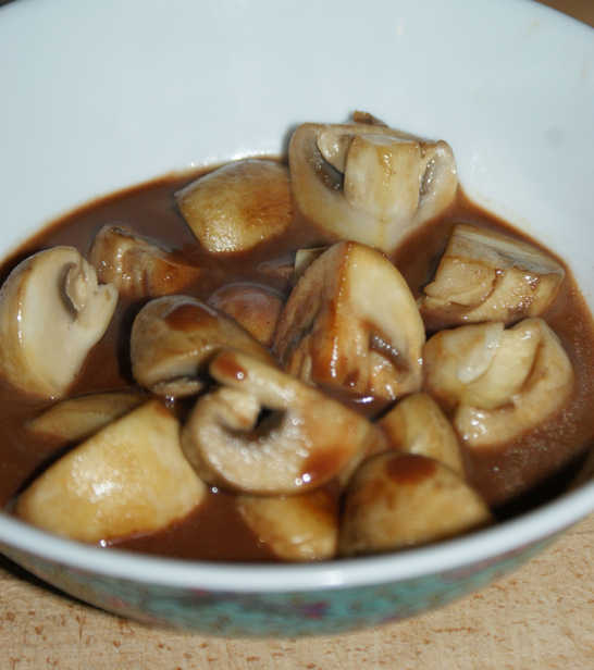 Mushrooms in Chocolate Sauce