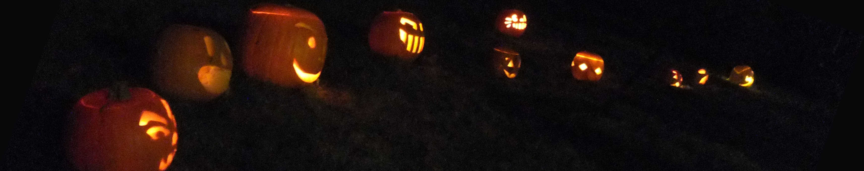 Glowing Pumpkins All In A Row