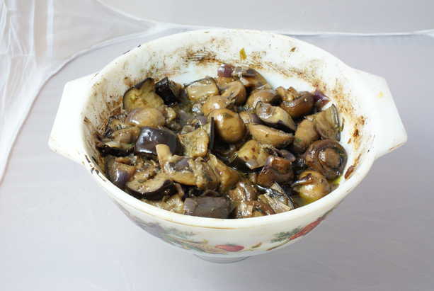 Roast Mushrooms and Aubergines