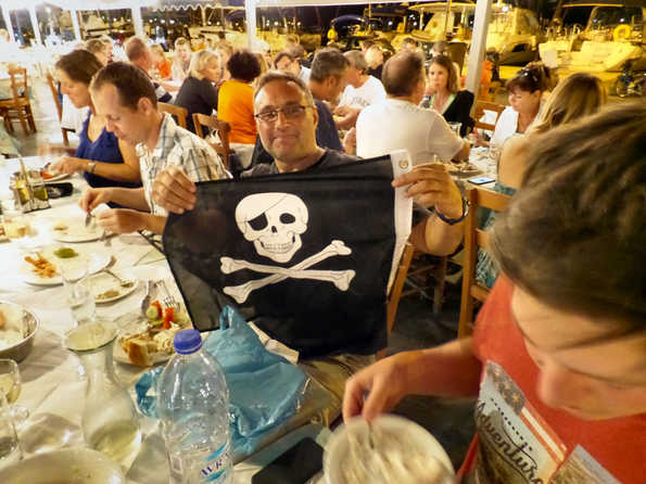 Karl's crew gift of a pirate flag
