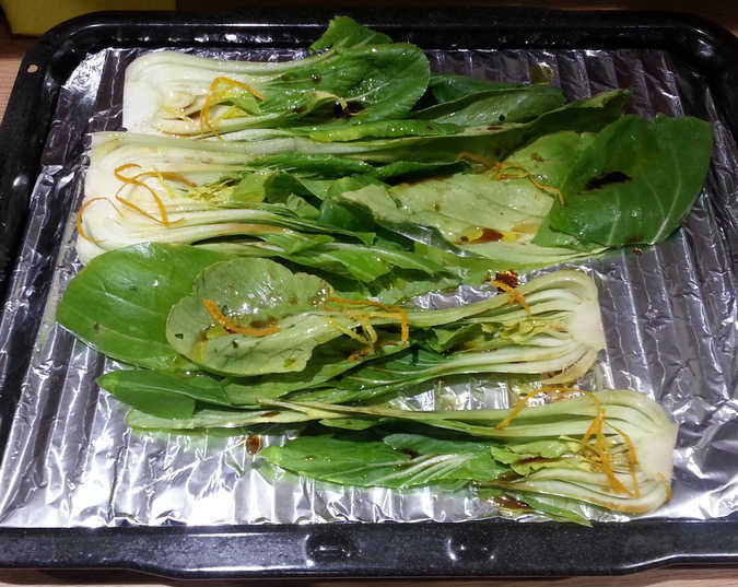 Pak choy ready to grill
