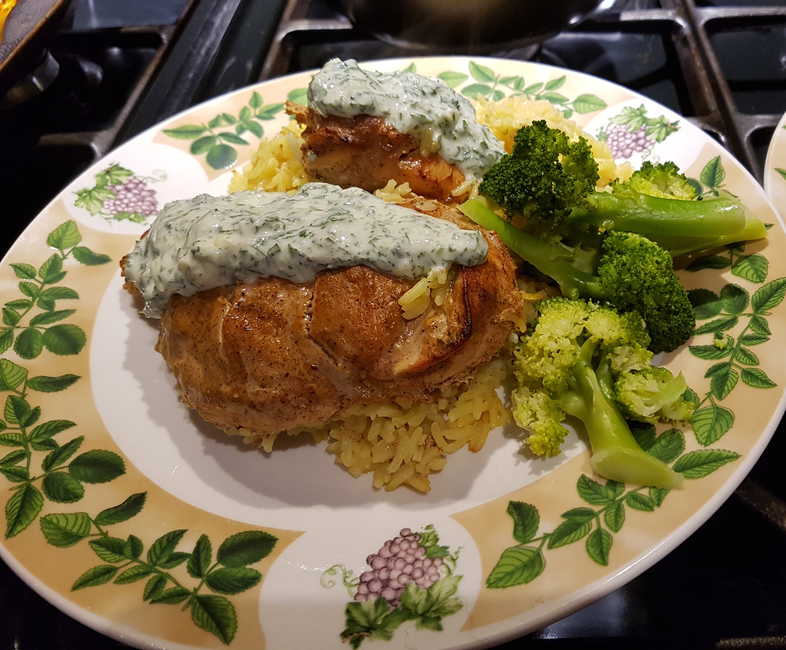 Exotic Chicken and Rice served with Yoghurt Sauce