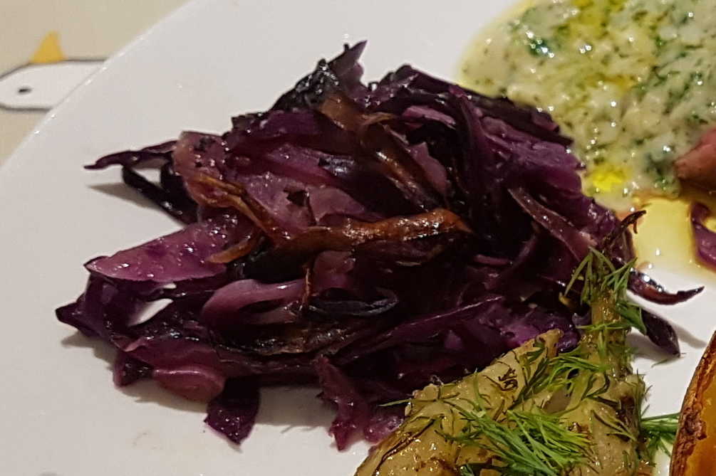 Braised Red Cabbage with Anchovies, Capers and Lemon