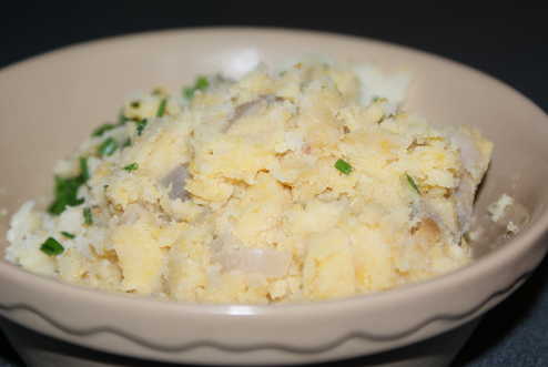 Mashed Potato with Pumpkin and Red Onion